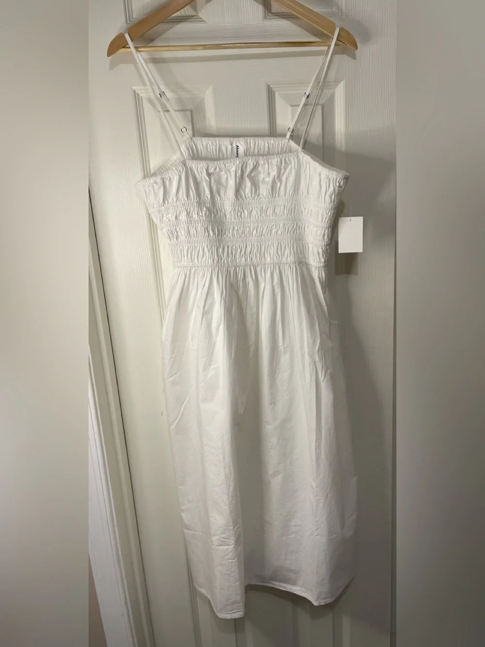Abound White Smocked Bohemian Flowy Cami Midi Dress size X-Large NWT - Picture 6 of 6
